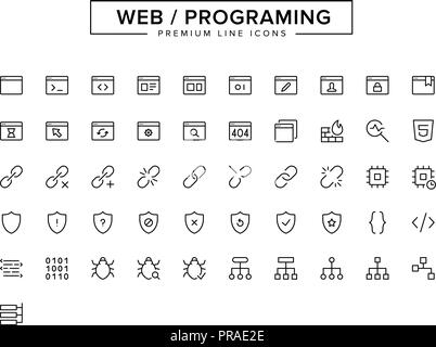 Web Programmierung Online Icon Set Stock Vektor