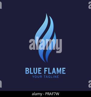 Blue Flame Logo Konzept Design vorlage Stock Vektor