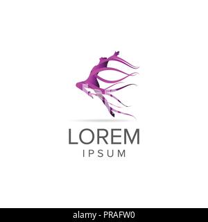 Kreative schöne Tänzerin Logo. Vektor Element der schönen Ballettänzerin die stilisierte Abbildung Stock Vektor