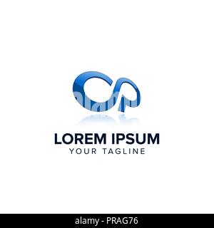 Brief OP Logo Infinity Konzept Design Vorlagen Stock Vektor