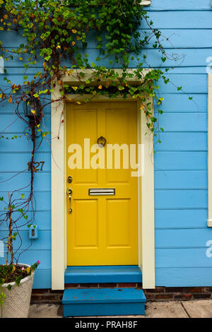 USA Maryland Baltimore Fells Point MD bunte Tür zu einem alten Rowhouse Stockfoto