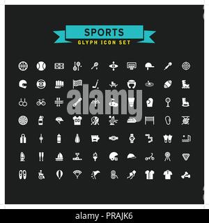 Sport Glyph Icon Set Stock Vektor