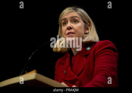 Birmingham, Großbritannien. 30. September 2018. Andrea Jenkyns, Konservative MP für Morley und Outwood, spricht an der Brexit Zentrale fringe Ereignis auf dem Parteitag der Konservativen Partei in Birmingham. © Russell Hart/Alamy Leben Nachrichten. Stockfoto