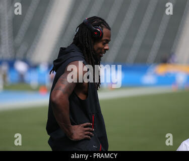 Carson, CA. 30 Sep, 2018. San Francisco 49ers Defensive zurück Richard Sherman (25) vor dem NFL San Francisco 49ers Los Angeles Ladegeräte am Stubhub Center in Carson vs, Ca am 30. September 2018 (Foto von Jevone Moore Quelle: CSM/Alamy leben Nachrichten Stockfoto