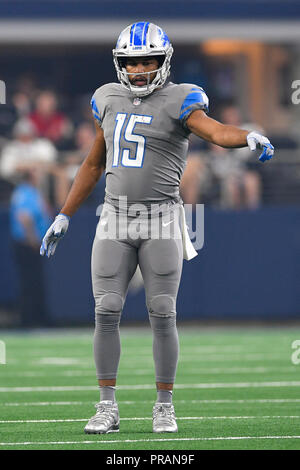 Arlington, Texas, USA. 30 Sep, 2018. Detroit Lions wide receiver Golden Tate (15) während der ersten Hälfte des NFL Football Spiel zwischen den Detroit Lions und die Dallas Cowboys bei AT&T Stadium in Arlington, Texas. Shane Roper/Cal Sport Media/Alamy leben Nachrichten Stockfoto