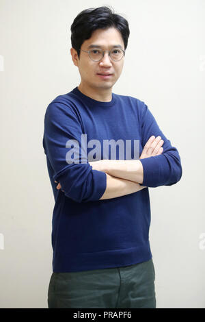 01 Okt, 2018. S. koreanische Hersteller Moon Tae-joo südkoreanischen Hersteller Moon Tae-joo posiert für ein Foto vor einem Interview mit der Nachrichtenagentur Yonhap für das TV-Programm oomi Beilage" in Seoul an Sept. 30, 2018. Die erste Episode des Programms wurde von der lokalen Kabel-TV-Netzwerk tvN am 6. Juni ausgestrahlt. Credit: Yonhap/Newcom/Alamy leben Nachrichten