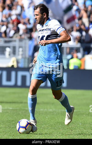 Rom, Italien. 01 Okt, 2018. Fußball-Liga Serie A Rom vs Lazio-Rome 29-09-2018 im Bild Senad Lulic Foto Fotograf01 Gutschrift: Unabhängige Fotoagentur/Alamy leben Nachrichten Stockfoto