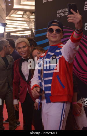 Russische Föderation. 30. September 2018. Rodrigo Alves zu Gast bei der alljährlichen Verleihung des "Real Award 2018" der russischen Welt Musiksender MusicBox. CROCUS Concert Hall, Moskau, Russland, 30. September 2018. Quelle: Pavel Kashaev/Alamy leben Nachrichten Stockfoto