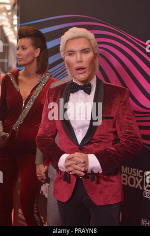 Russische Föderation. 30. September 2018. Rodrigo Alves zu Gast bei der alljährlichen Verleihung des "Real Award 2018" der russischen Welt Musiksender MusicBox. CROCUS Concert Hall, Moskau, Russland, 30. September 2018. Quelle: Pavel Kashaev/Alamy leben Nachrichten Stockfoto
