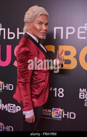 Russische Föderation. 30. September 2018. Rodrigo Alves zu Gast bei der alljährlichen Verleihung des "Real Award 2018" der russischen Welt Musiksender MusicBox. CROCUS Concert Hall, Moskau, Russland, 30. September 2018. Quelle: Pavel Kashaev/Alamy leben Nachrichten Stockfoto