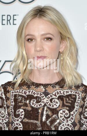 New York, NY, USA. 30 Sep, 2018. Carey Mulligan in der Ankunftshalle für 56th New York Film Festival wildfire Screening, Lincoln Center, New York, NY 30. September 2018. Credit: Everett Collection Inc/Alamy leben Nachrichten Stockfoto