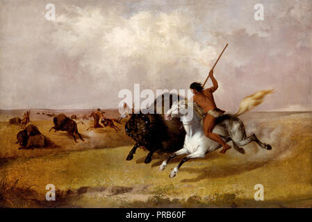 John Mix Stanley, Büffel Jagd auf der südwestlichen Plains 1845 Öl auf Leinwand, Smithsonian American Art Museum, Washington, D.C., USA. Stockfoto