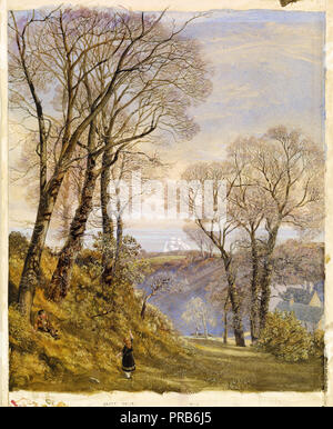 John Brett, im Februar in der Isle of Wight 1866 Aquarell auf Papier, Birmingham Museum & Art Gallery, England. Stockfoto