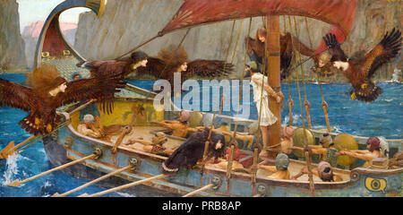 John William Waterhouse, Odysseus und die Sirenen 1891 Öl auf Leinwand, National Gallery von Victoria, Australien. Stockfoto