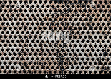 Abstrakte Edelstahl oder Metall Strukturmuster mit runden Zellen als industriellen Hintergrund Stockfoto