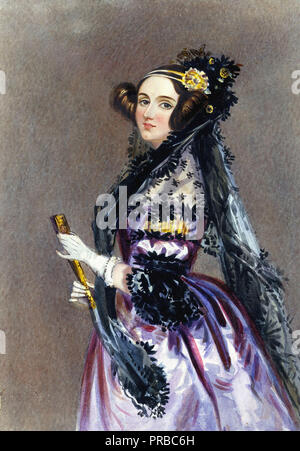 Chalon Alfred Edward - Porträt von König Ada Gräfin von Lovelace (Ada Lovelace Tochter von Lord Byron) Stockfoto