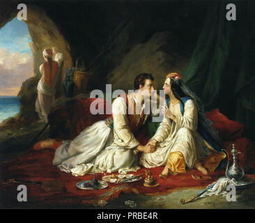 Colin Alexandre Marie - Byron als Don Juan mit Haidee Stockfoto