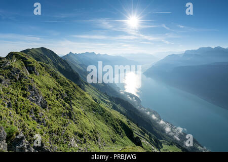 Wandern auf den Hardergrat ridge und Route, Interlaken, Schweiz, EU Stockfoto