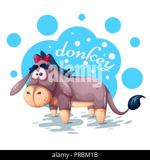 Cute teddy Esel - Lustige Abbildung. Stock Vektor