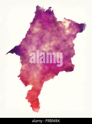 Maranhao föderativen Einheit aquarell Karte von Brasilien vor einem weißen Hintergrund Stockfoto