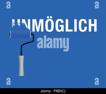 Wobei das Wort unmöglich möglich mit blauer Farbe Vektor-illustration EPS 10. Stock Vektor