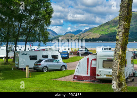 Blick über Loch Linnhe an Onich, Ardgour, Berge, Hochland, Schottland Großbritannien Stockfoto