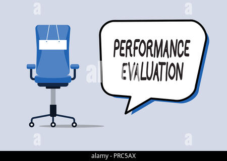 Wort schreiben Text Performance Evaluation. Business Konzept für wertet die Leistung der Mitarbeiter insgesamt. Stockfoto