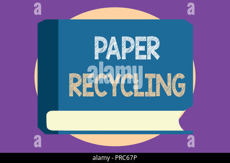Konzeptionelle Hand schreiben, Papier Recycling. Business Foto präsentiert, bei der die Papiere in eine neue Art von Recycling. Stockfoto