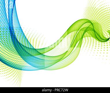 Abstract vector Hintergrund mit blauen und grünen glatte Welle Stock Vektor