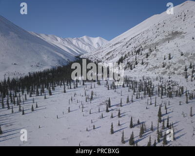 Dempster Highway, Yukon und NWT, North West Territories, Kanada, Antenne Panorama, Brian Martin RMSF Stockfoto