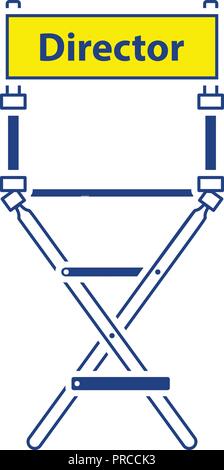Regisseur Stuhl Symbol. Thin Line Design. Vector Illustration. Stock Vektor