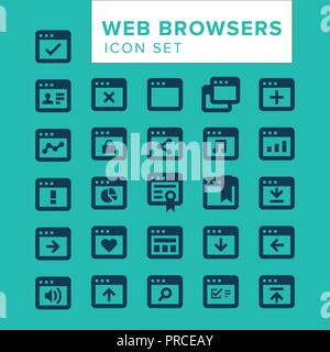 Web Browser Icon Set Stock Vektor