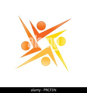 Häkchen Form sozialen Menschen Bewegung Geometrie Vektor Symbol Grafik Logo Design Template Stock Vektor