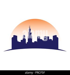 Urban Skyline der Stadt Silhouette Vektor Symbol Grafik Logo Design Template Stock Vektor