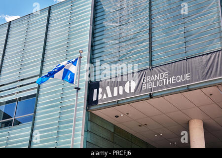 Montreal, Kanada - Juni, 2018: Bibliothek Gebäude in der Innenstadt von Montreal, Quebec, Kanada. Stockfoto