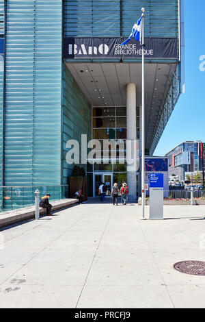 Montreal, Kanada - Juni, 2018: Bibliothek Gebäude in der Innenstadt von Montreal, Quebec, Kanada. Stockfoto