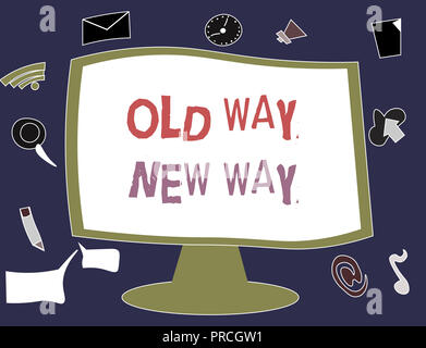 Schreiben Hinweis zeigen alte Art und Weise. Business foto Präsentation der verschiedenen Art und Weise die gewünschten Zwecke zu erfüllen. Stockfoto