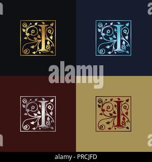 Brief ich Dekorative Logo Stock Vektor