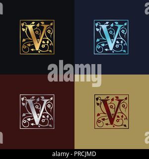 Buchstabe V dekorative Logo Stock Vektor
