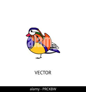 Mandarin ente Vogel Symbol Stock Vektor