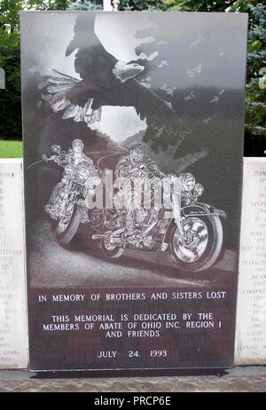 Gefallenen Motorradfahrer Memorial in Hopedale, Ohio Stockfoto