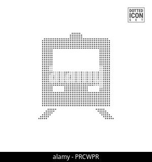 U-Bahn Dot Pattern Symbol. Straßenbahn, S-Bahn gepunktete Symbol isoliert auf Weiss. Hintergrund, Design Vorlage. Kann für Werbung, Web und Mobile verwendet werden. Stockfoto
