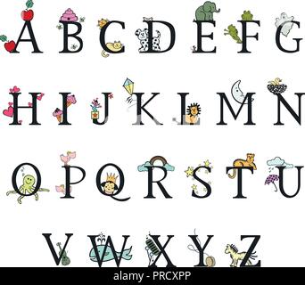 Kinder Alphabet. Vector Illustration Stock Vektor