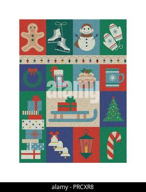 Weihnachten und Neujahr Vintage Karte Stock Vektor