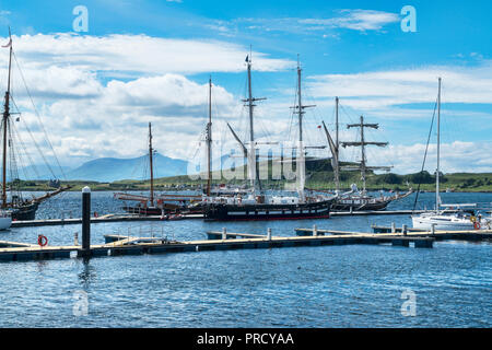 Oban Bay Moorings, Boote, Marina, Argyll und Bute, Schottland Großbritannien Stockfoto