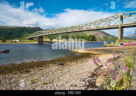 Connel Bridge, fällt von Lara, Loch Etive, Argyll und Bute, Schottland Großbritannien Stockfoto