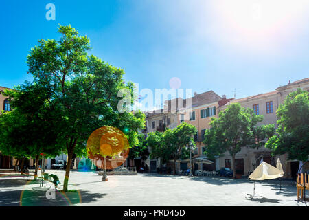 Tola Platz innerhalb der sardischen Stadt Sassari Stockfoto