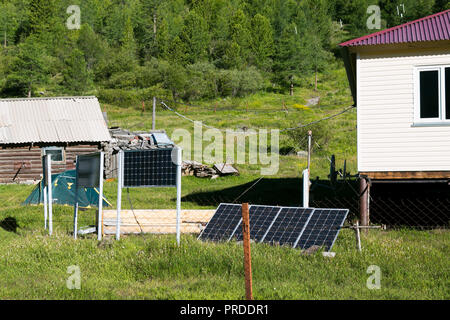 Die Wetterstation Gebäude ist die Wetterforscher, mit Solarenergie. Stockfoto