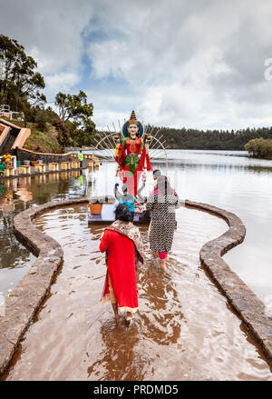 Ganga Talou (Grand Bassin) Hindu Tempel, Mauritius Stockfoto