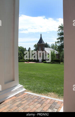 Blick auf die Lee Chapel in Washington und die Lee University in Lexington, Virginia, USA Stockfoto